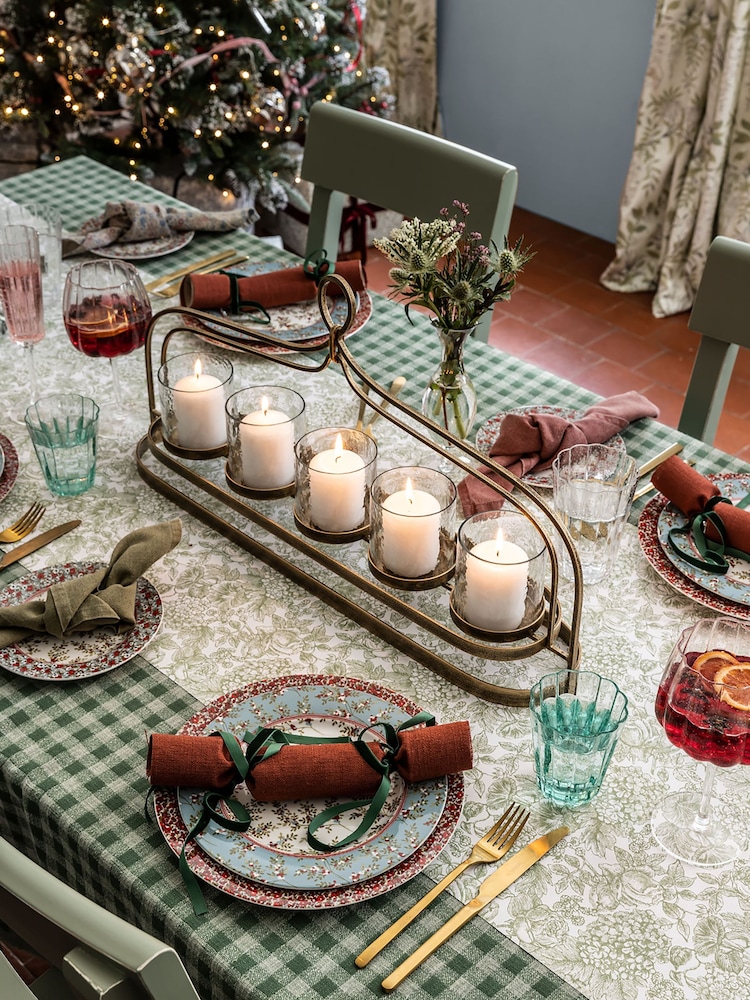 Laura Ashley Aged Gold Loop Five Votive Tea Light Holders - Image 1 of 5 Laura Ashley Aged Gold Loop Five Votive Tea Light Holders - Image 1 of 5