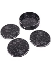 Laura Ashley Black Louise Print Coasters Set Of 4 - Image 2 of 3