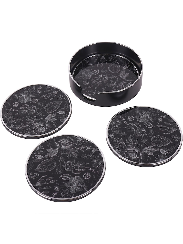 Laura Ashley Black Louise Print Coasters Set Of 4 - Image 2 of 3