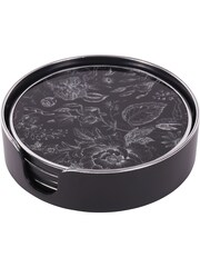 Laura Ashley Black Louise Print Coasters Set Of 4 - Image 3 of 3