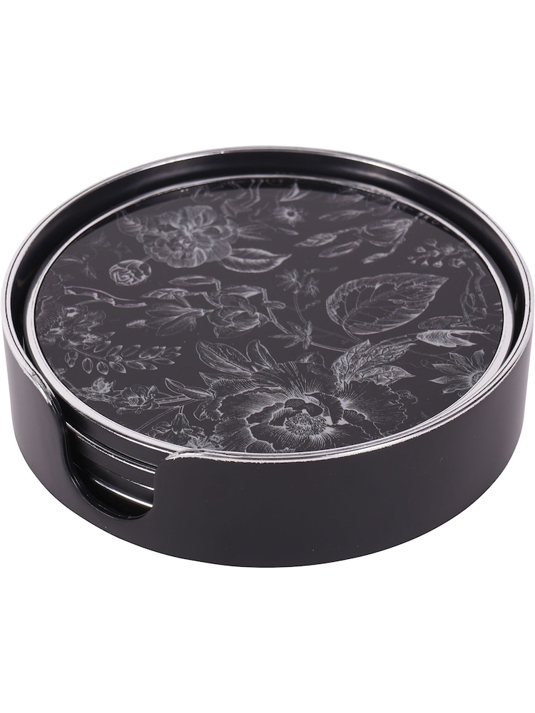 Laura Ashley Black Louise Print Coasters Set Of 4 - Image 3 of 3