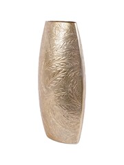 Laura Ashley Matt Champagne Small Winspear Leaf Embossed Oval Barrel Vase - Image 5 of 6