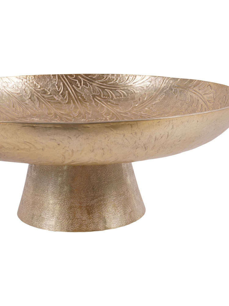 Laura Ashley Matt Champagne Winspear Leaf Embossed Round Bowl - Image 5 of 5