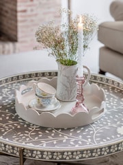 Laura Ashley Dove Grey Northall Circular Tray - Image 1 of 5