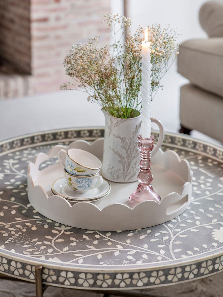 Laura Ashley Dove Grey Northall Circular Tray - Image 1 of 5