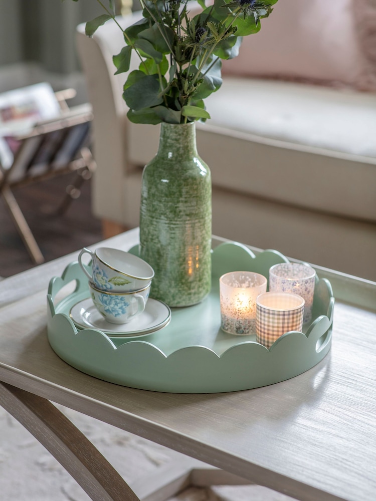 Laura Ashley Duck Egg Northall Circular Tray - Image 1 of 4