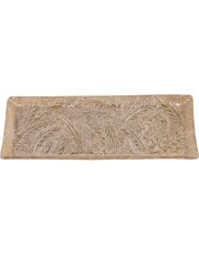 Laura Ashley Matt Champagne Winspear Leaf Embossed Rectangular Platter - Image 2 of 5