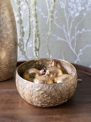 Laura Ashley Matt Champagne Small Winspear Leaf Embossed Round Bowl - Image 1 of 6