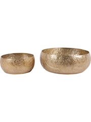 Laura Ashley Matt Champagne Small Winspear Leaf Embossed Round Bowl - Image 3 of 6
