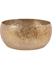 Laura Ashley Matt Champagne Small Winspear Leaf Embossed Round Bowl - Image 4 of 6