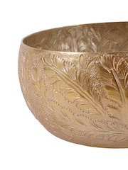 Laura Ashley Matt Champagne Small Winspear Leaf Embossed Round Bowl - Image 6 of 6