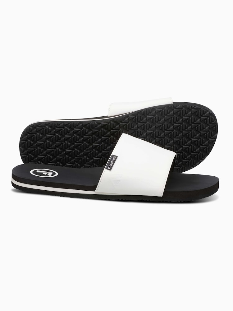 Foamlife White Mens Tarlan Slide Sliders - Image 3 of 6