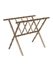 Laura Ashley Antique Brass Bamboo Viscose Finish Magazine Rack - Image 3 of 6