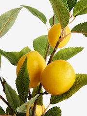 Green/Yellow Artificial Lemon Tree In Blue Ceramic Pot - Image 4 of 4