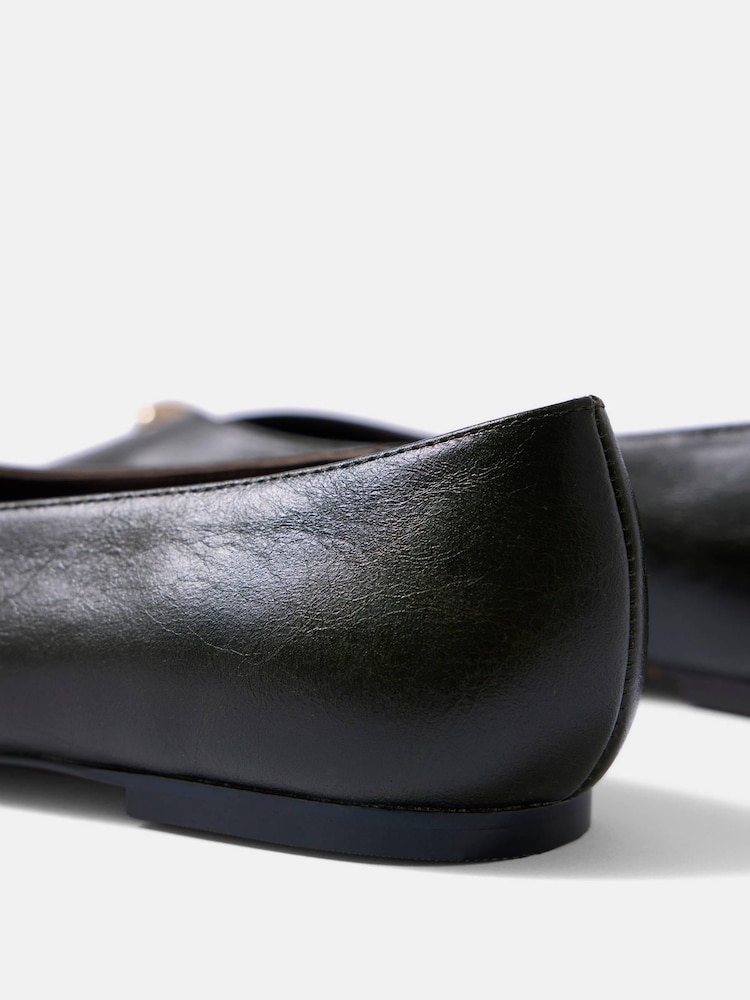 Mint Velvet Black Ruby Leather Ballet Flat Pumps - Image 4 of 4 Mint Velvet Black Ruby Leather Ballet Flat Pumps - Image 4 of 4