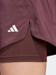adidas Burgundy Red Aeroready Minimal 2-in-1 Shorts - Image 5 of 6