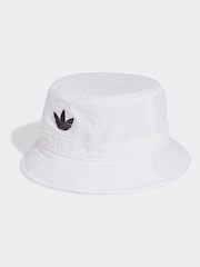 adidas Originals White Trefoil 100% Cotton Bucket Bag - Image 1 of 4