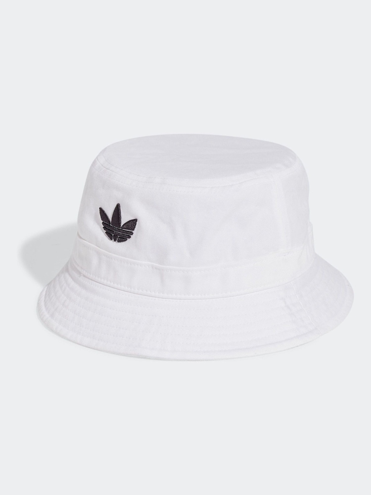 adidas Originals White Trefoil 100% Cotton Bucket Bag - Image 1 of 4