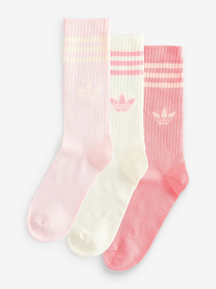 Rosa - Pack de 3 pares de calcetines con diseño de 3 bandas de adidas originals - Imagen 1 de 8