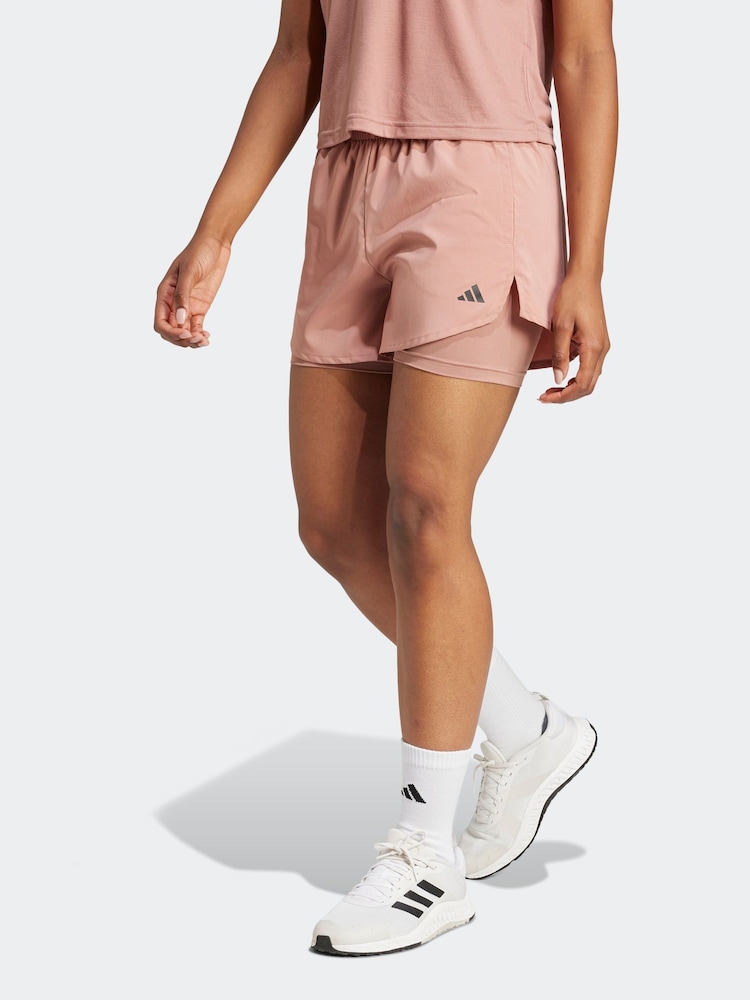 adidas Pink Aeroready Minimal 2-in-1 Shorts - Image 1 of 7