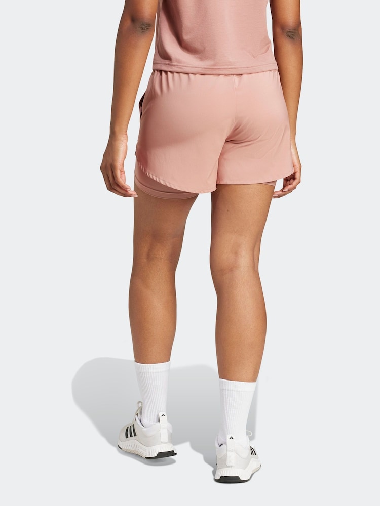 adidas Pink Aeroready Minimal 2-in-1 Shorts - Image 2 of 7