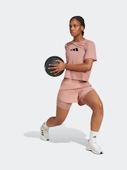 adidas Pink Aeroready Minimal 2-in-1 Shorts - Image 4 of 7