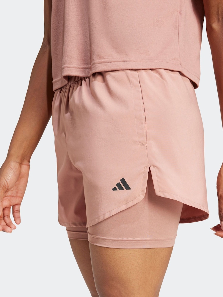 adidas Pink Aeroready Minimal 2-in-1 Shorts - Image 5 of 7
