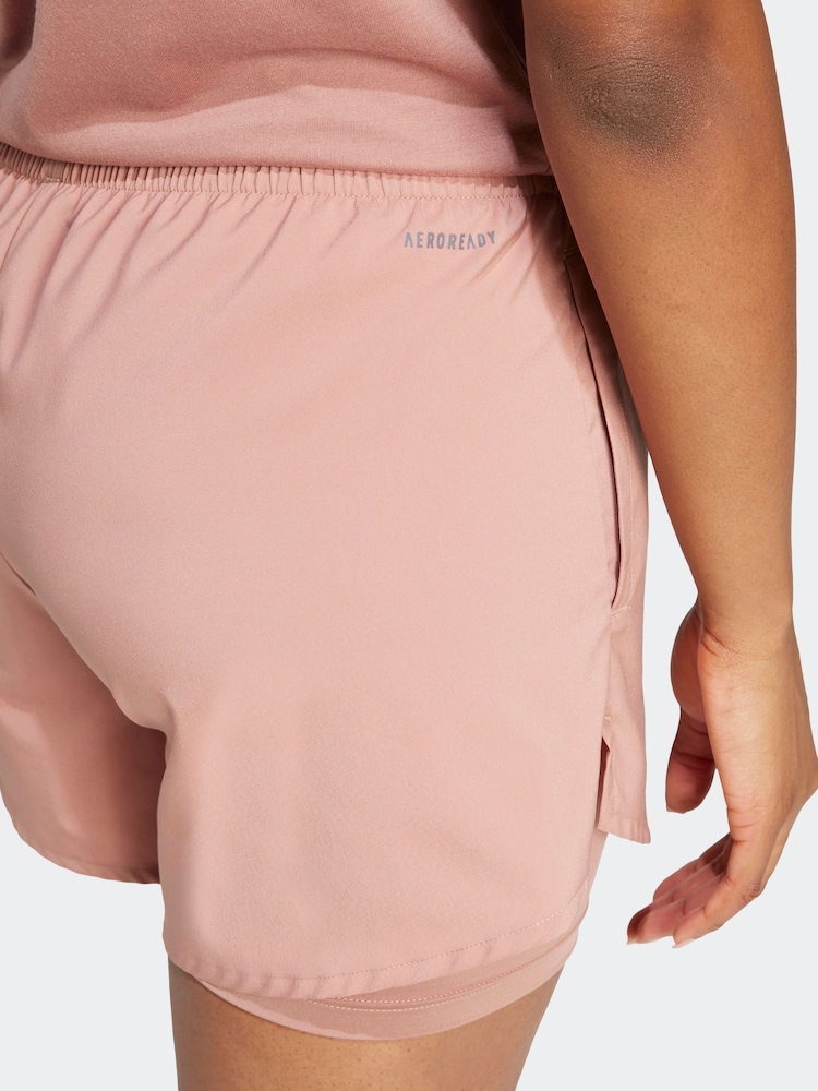 adidas Pink Aeroready Minimal 2-in-1 Shorts - Image 6 of 7