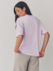 adidas Purple Boyfriend 3-Stripes 100% Cotton T-Shirt - Image 3 of 6