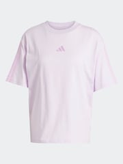 adidas Purple Boyfriend 3-Stripes 100% Cotton T-Shirt - Image 6 of 6