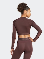 adidas Brown/White Hyperglam Long Sleeve - Image 3 of 8