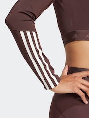 adidas Brown/White Hyperglam Long Sleeve - Image 6 of 8