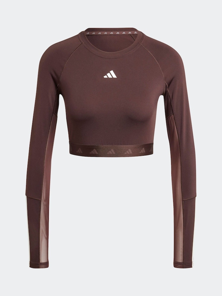 adidas Brown/White Hyperglam Long Sleeve - Image 8 of 8