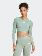 adidas Green/White Hyperglam Long Sleeve - Image 1 of 6