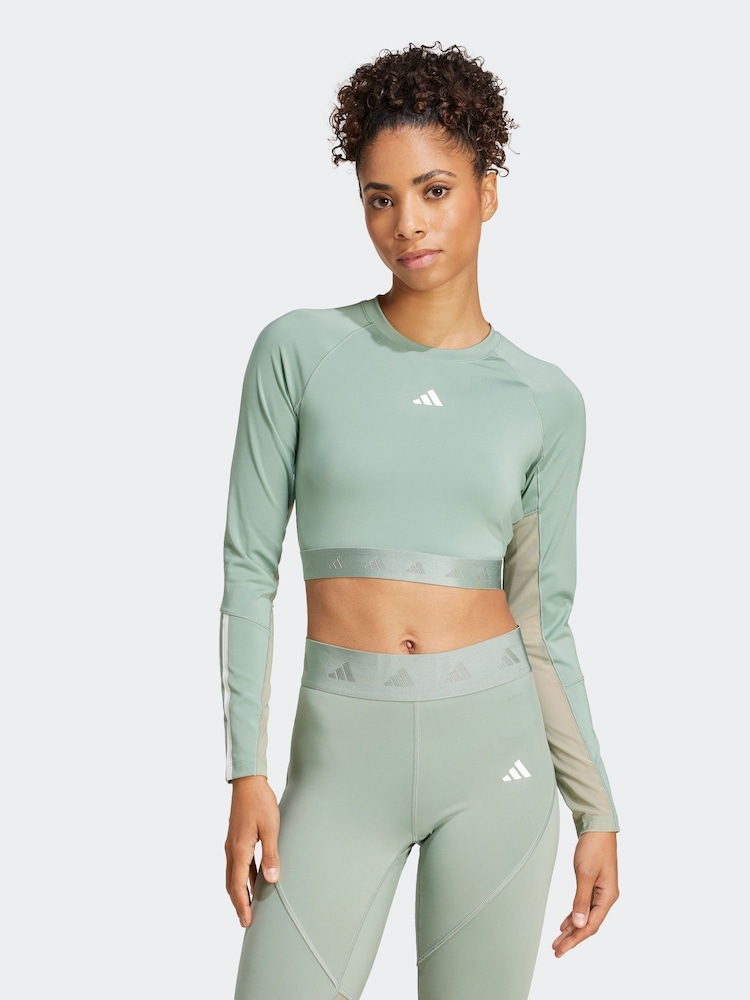 adidas Green/White Hyperglam Long Sleeve - Image 1 of 6