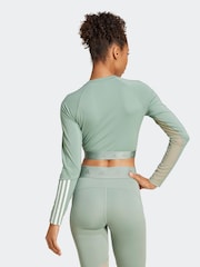 adidas Green/White Hyperglam Long Sleeve - Image 2 of 6