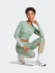 adidas Green/White Hyperglam Long Sleeve - Image 3 of 6
