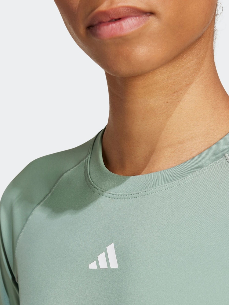 adidas Green/White Hyperglam Long Sleeve - Image 4 of 6