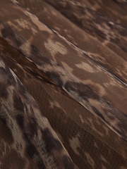 Leopard Print Mesh Tulle Midi Skirt - Image 7 of 7