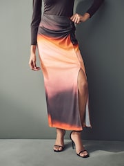 Orange Sarong Maxi Skirt - Image 1 of 7