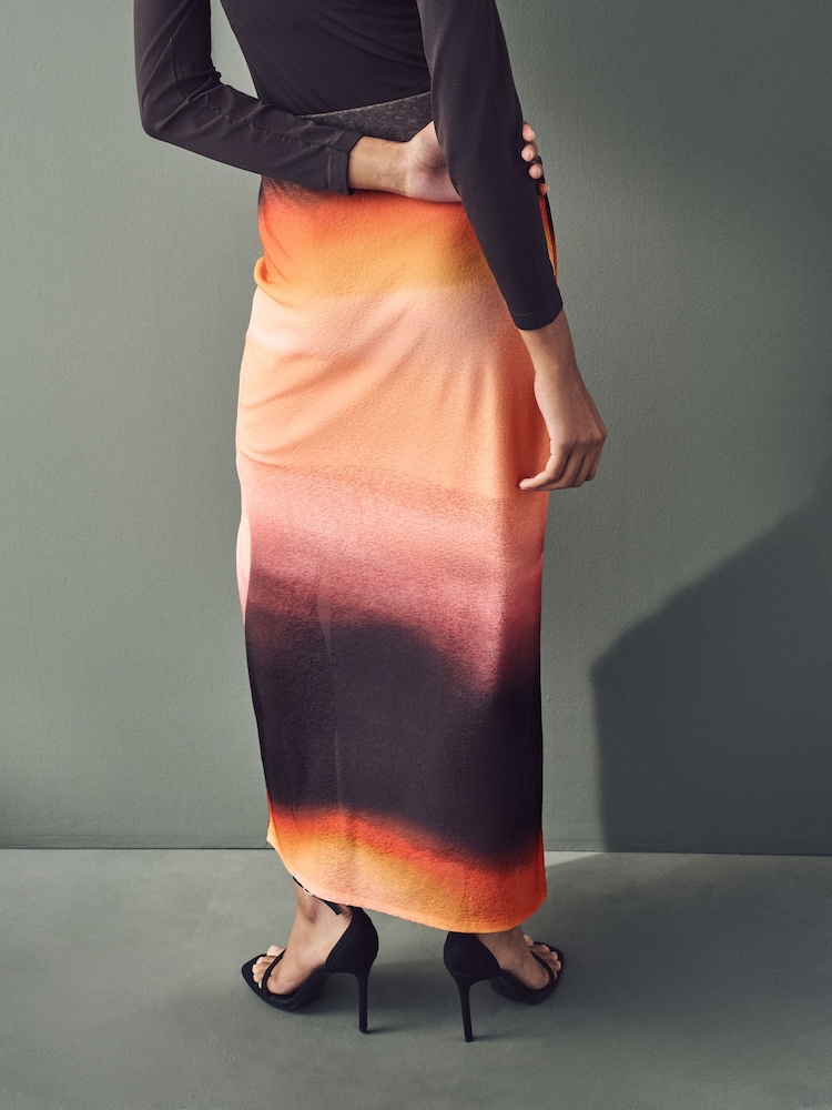 Orange Sarong Maxi Skirt - Image 2 of 7
