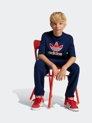 adidas Blue Trefoil Loose 100% Cotton T-Shirt - Image 3 of 5