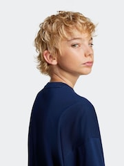adidas Blue Trefoil Loose 100% Cotton T-Shirt - Image 5 of 5