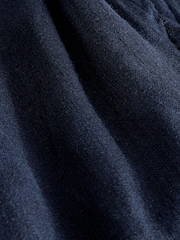 Navy Tie Waist Wide Leg Linen Blend Trousers - Image 9 of 9