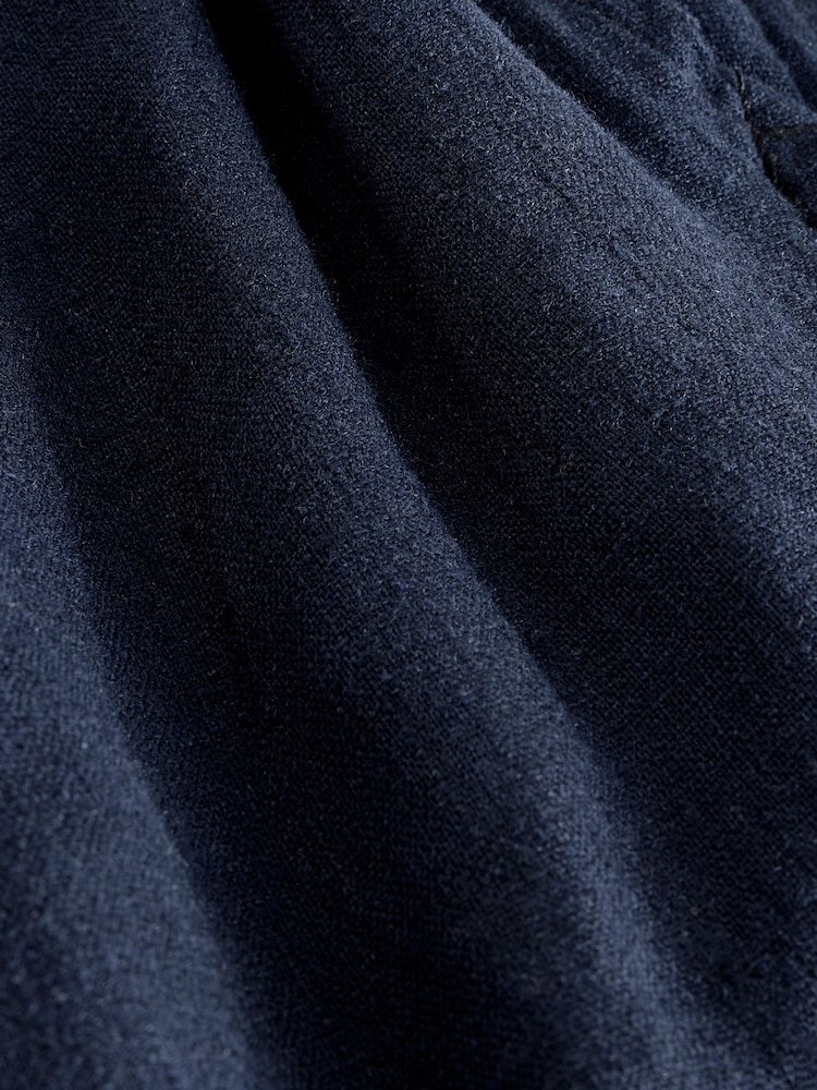 Navy Tie Waist Wide Leg Linen Blend Trousers - Image 9 of 9