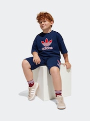 adidas originals Blue Short 100% Cotton T-Shirt Set - Image 3 of 8