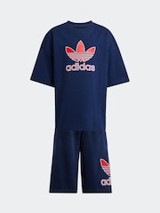 adidas originals Blue Short 100% Cotton T-Shirt Set - Image 6 of 8