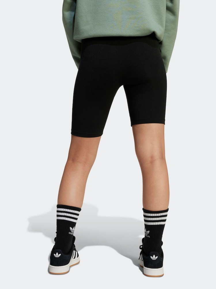 adidas originals Black Ribbed Shorts - Image 2 of 6