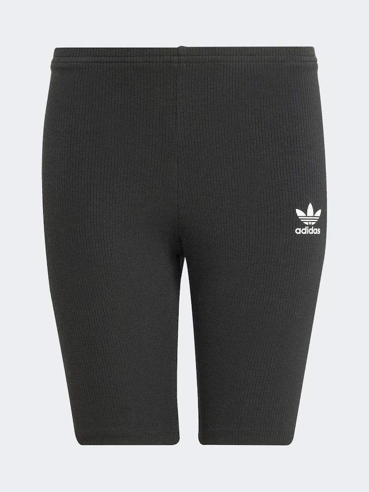 adidas originals Black Ribbed Shorts - Image 6 of 6