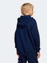 adidas originals Blue Oversized Big Logo 100% Cotton Hoodie - Image 3 of 6